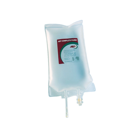 ABT Complete Flush,"Clear fluid bag with tubing and connector"