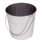 Stainless Steel Pails,"Open stainless steel pail with wire handle"