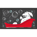 Sink Bathing Mat,"Dog in red bathtub with bubbles"