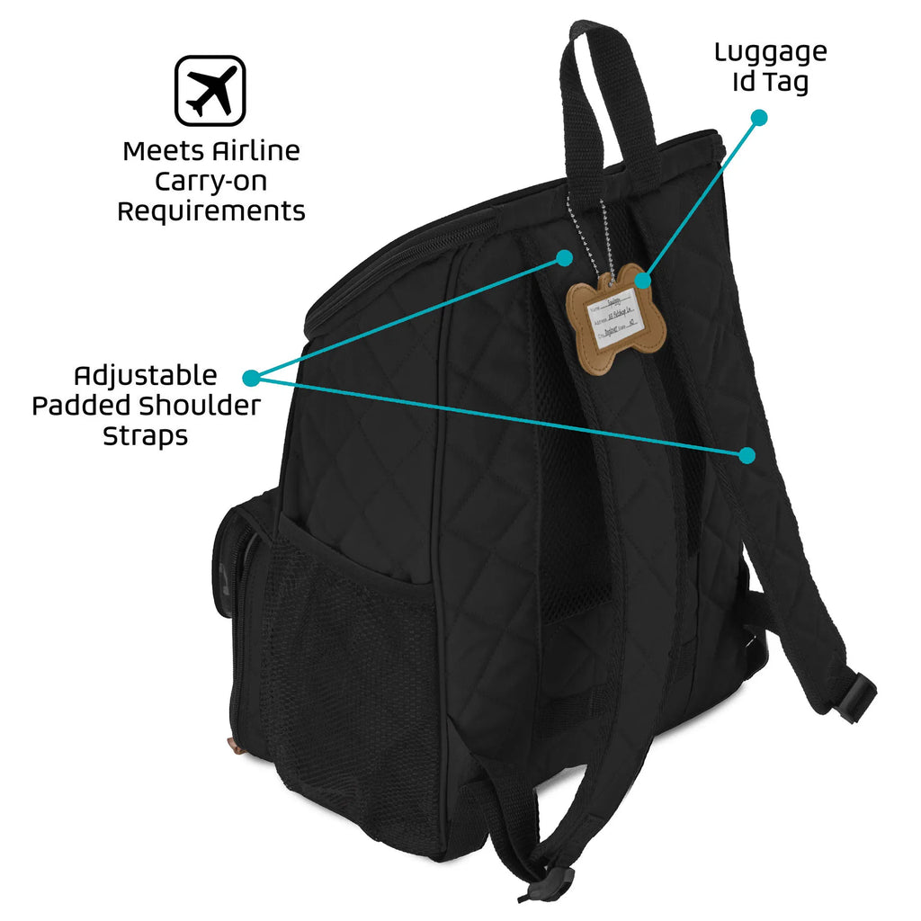 Weekender Backpack,"Back view with padded shoulder straps and luggage ID tag"