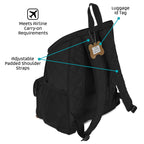 Weekender Backpack,"Back view with padded shoulder straps and luggage ID tag"