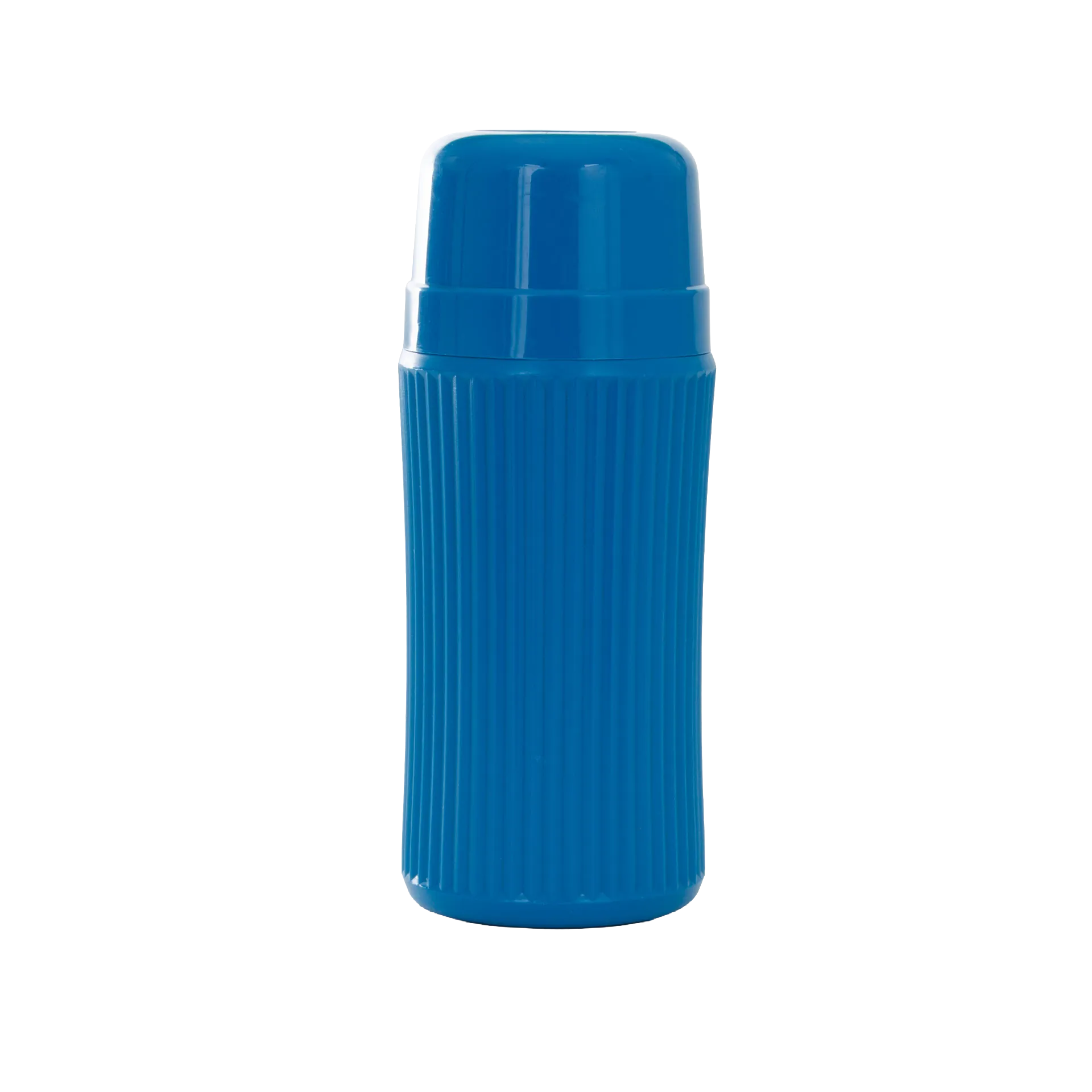 AV Blue Collection Bottle,"Blue bottle with ribbed body and rounded cap"