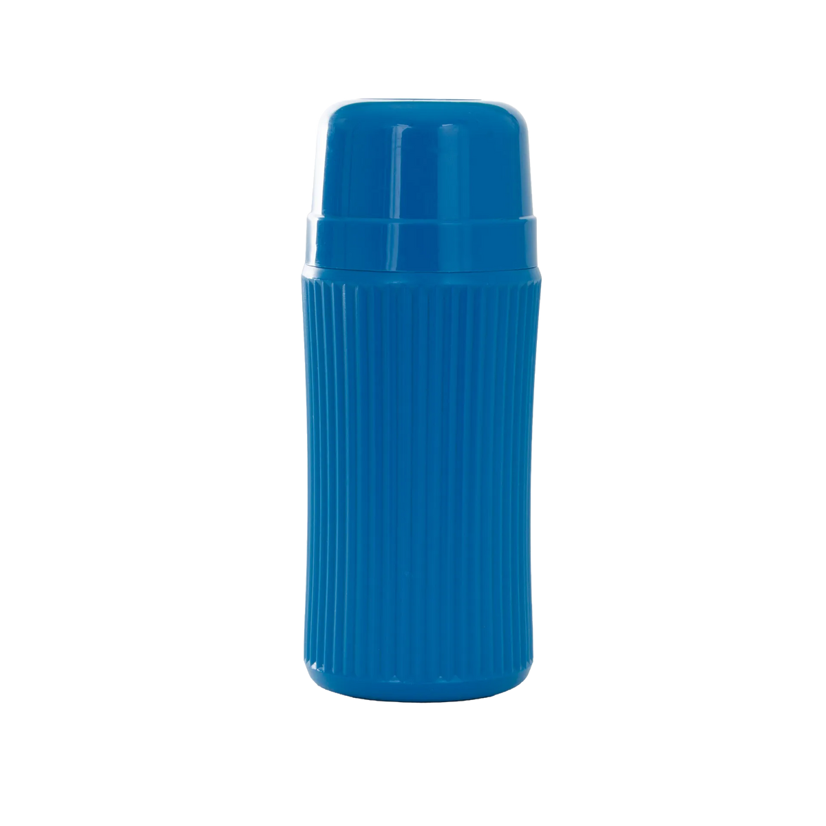 AV Blue Collection Bottle,"Blue bottle with ribbed body and rounded cap"