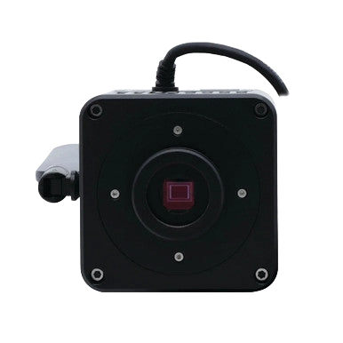 MegaVID WiFi 12MP Camera,"Front view of box camera with attached cable"