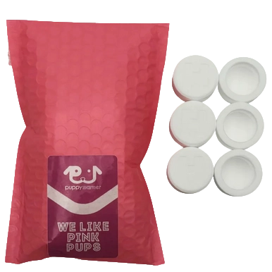 Puppywarmer Oxygen Concentrator Replacement Parts,"Pink mailer bag with six white round caps"