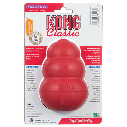 Kong® Classic,"Red rubber toy in retail blister packaging"