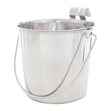 Flat-Sided Pails,"Metal pail with wire handle and pour spout"