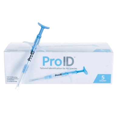 ProID® ISO Microchips,"Box with two blue syringe applicators"