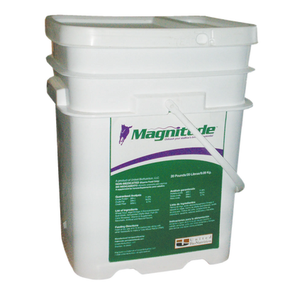 Magnitude,"White plastic bucket with lid and green front label"