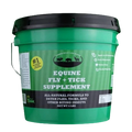 Equine Fly and Tick Supplement Bucket by Shield,"Green supplement bucket with black lid"