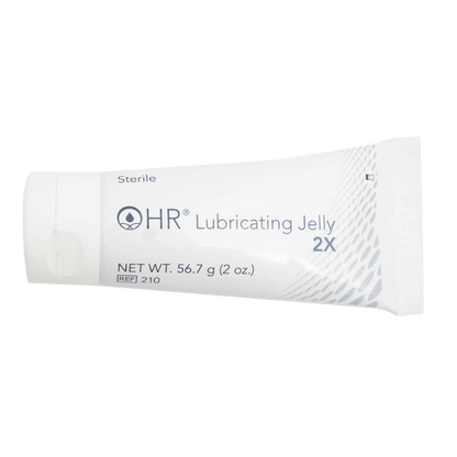 HR 2X Lubricating Jelly,"White squeeze tube with cap, front view"