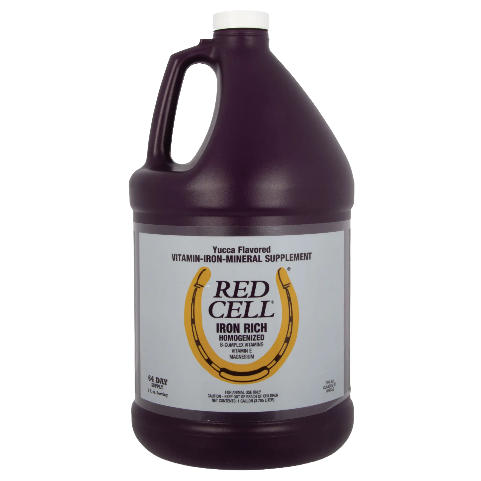 Red Cell®,"Large dark jug with handle and white cap"