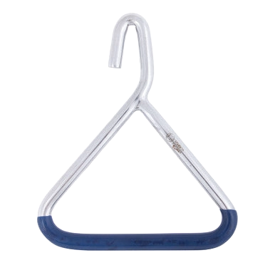Obstetrical Handle for Straps or Chains,"Triangular metal handle with blue grip"