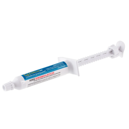 Quest® Plus Equine Oral Gel,"White oral gel syringe with plunger and dosing marks"