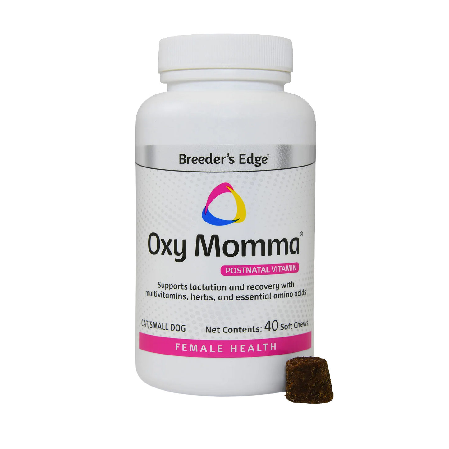 Whelping Bundle,"White supplement bottle with pink label and one soft chew"