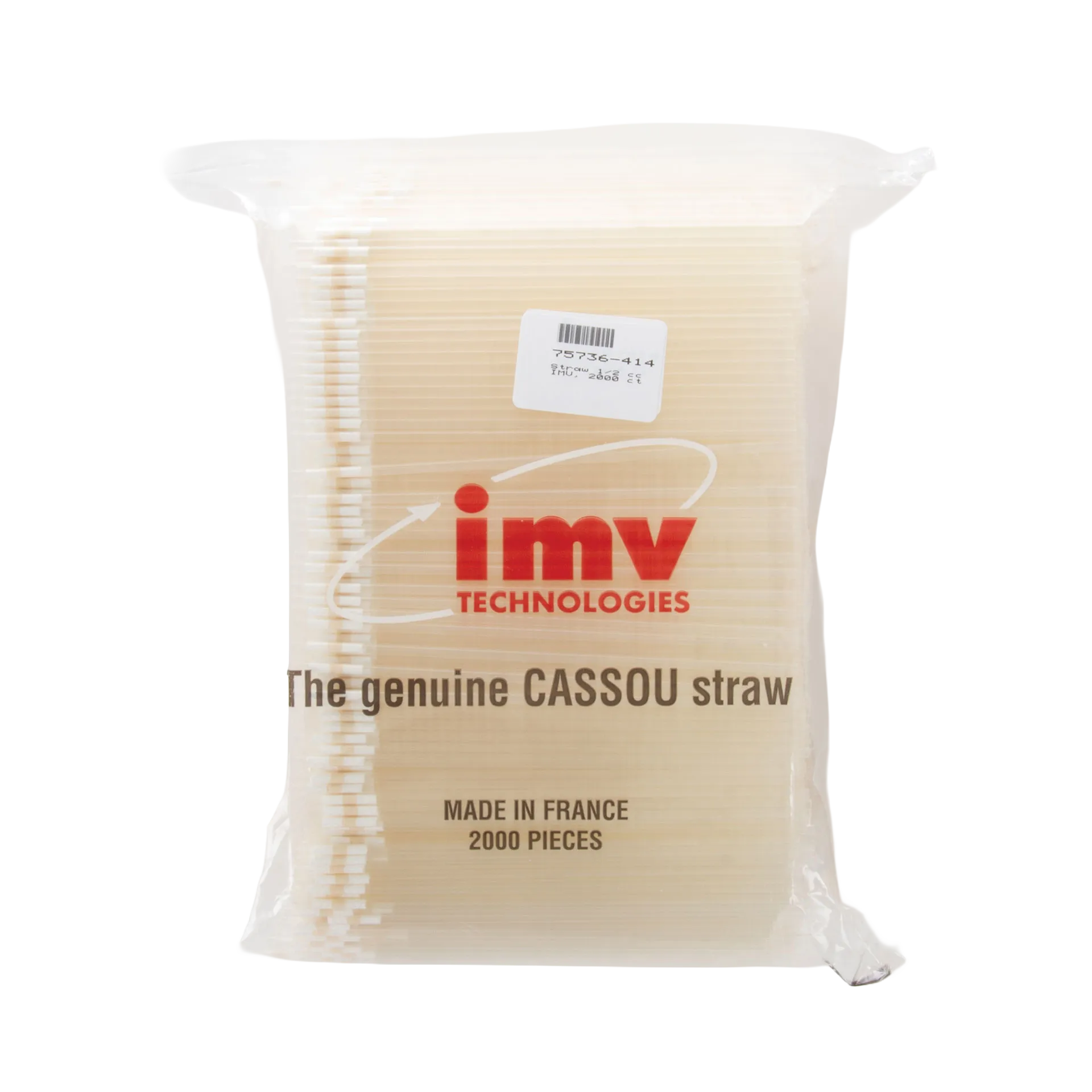 Freezing Straws,"Bag of clear freezing straws with white plugs"