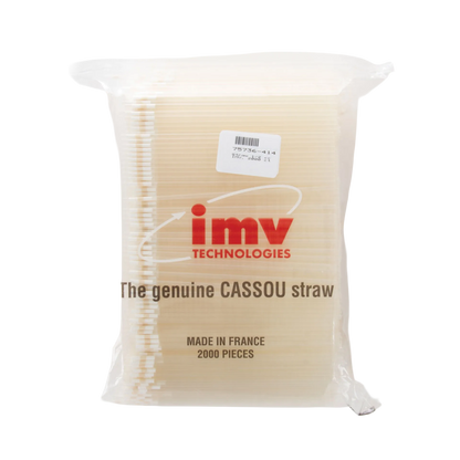 Freezing Straws,"Bag of clear freezing straws with white plugs"