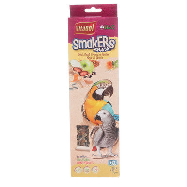 Smakers Treat Sticks,"Snack stick box with parrot images"