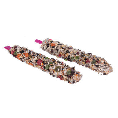 Smakers Treat Sticks,"Two seed-coated treat sticks with hanging loops"