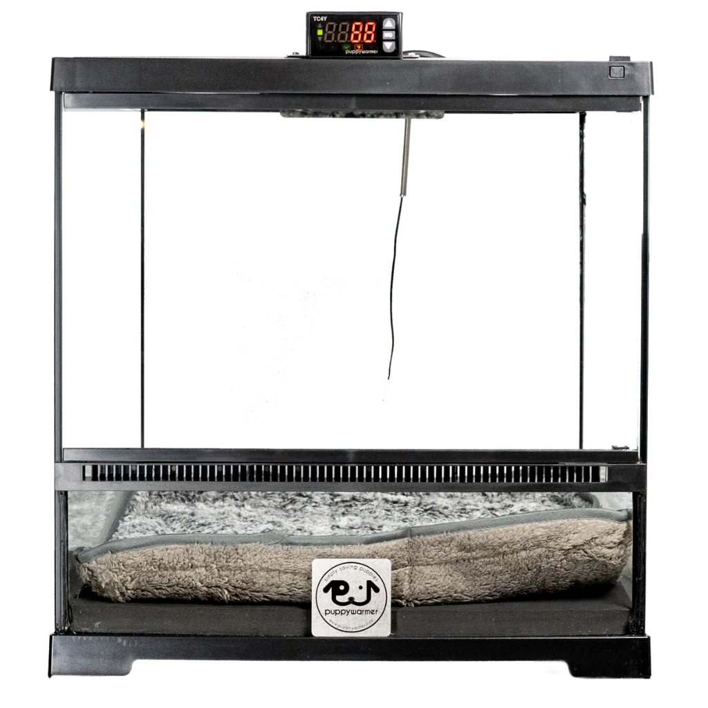 Puppywarmer® Puppy Incubator,"Puppy incubator with digital control panel and fleece bed"