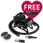 K-9 III Dog Dryer With FREE Water Peeler,"Black dog dryer with hose, nozzles, and water peeler attachment"