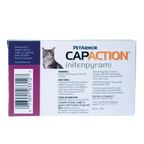 CapAction®,"Front view of pet medication box with cat image"