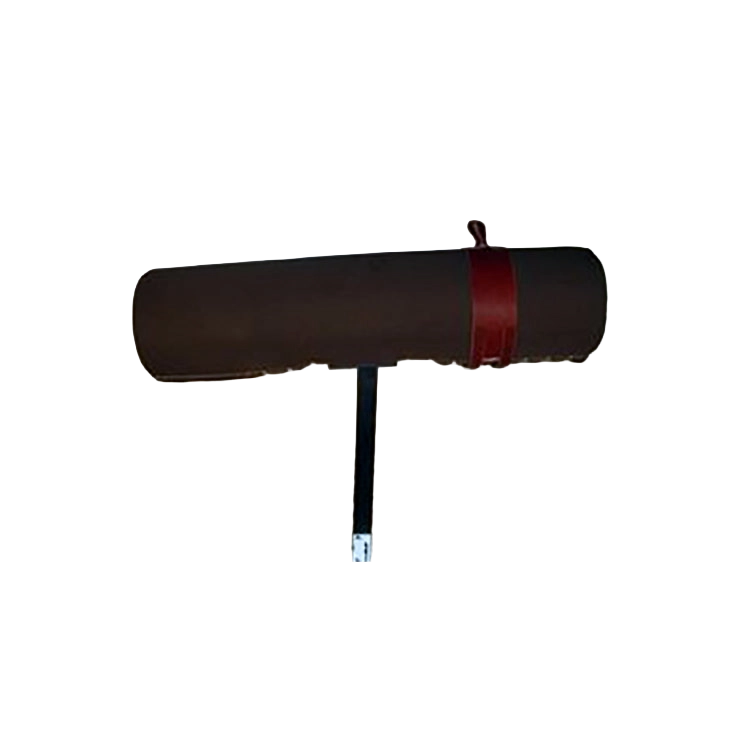 Paulsonbilt Economy Breeding Mount,"Brown padded mount with red strap and black support post"