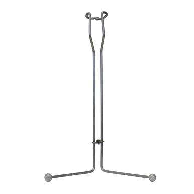 OB Forceps,"Metal forceps with ring handles and wide angled base"