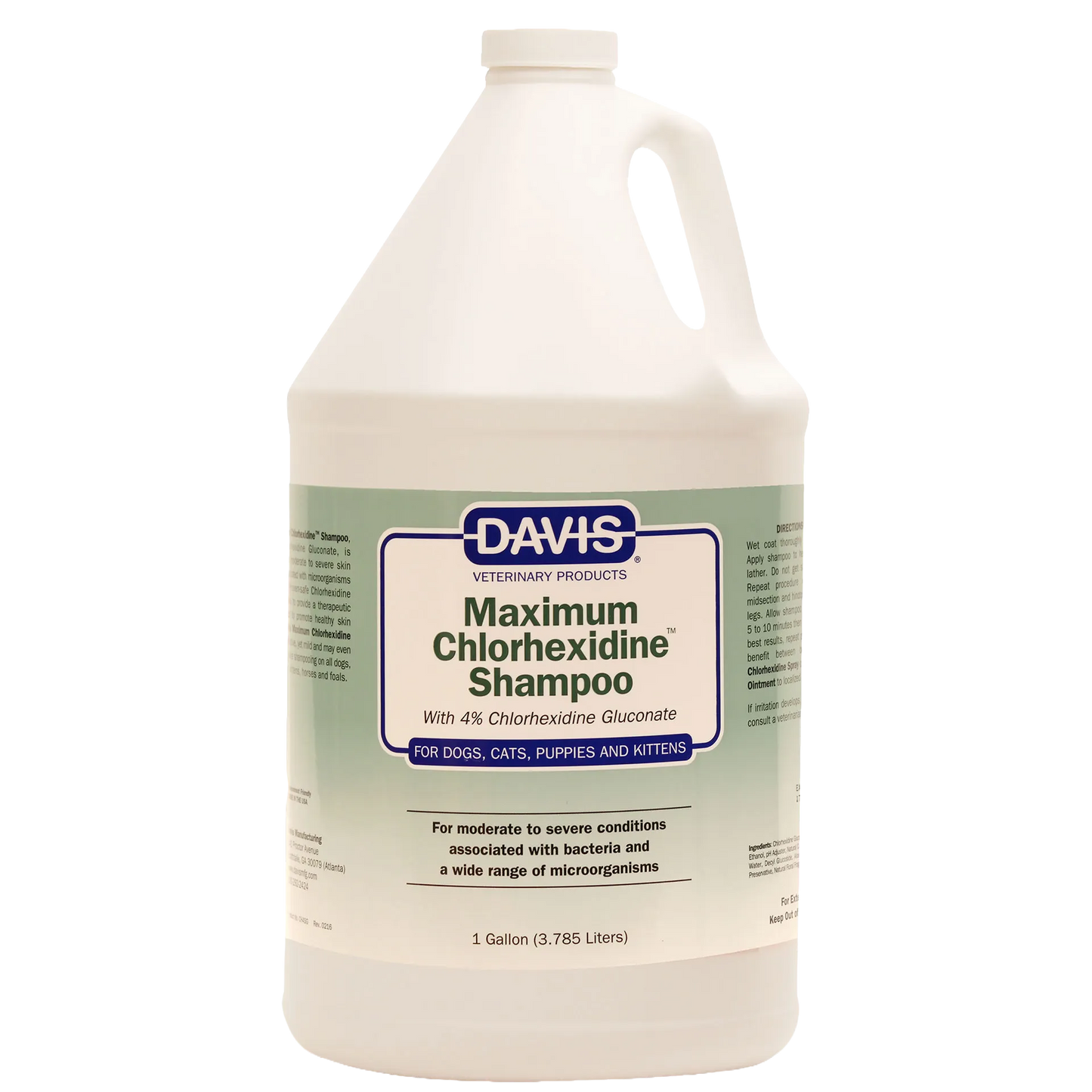 Maximum Chlorhexidine Shampoo,"One-gallon shampoo jug with handle and front label"