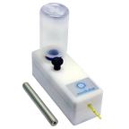 Manual Ball Sealer,"White handheld sealer with clear cylinder and metal rod"