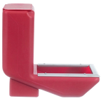 Kane Kennel Feeder,"Red wall-mounted feeder with metal-edged trough"