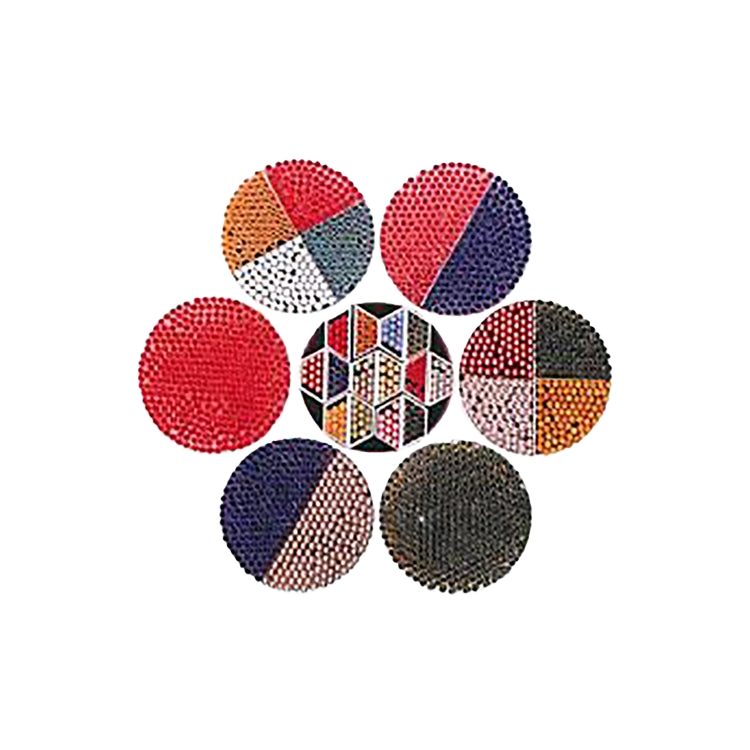 Sealing Balls for .5cc Straw,"Assorted colored sealing balls arranged in circular clusters"