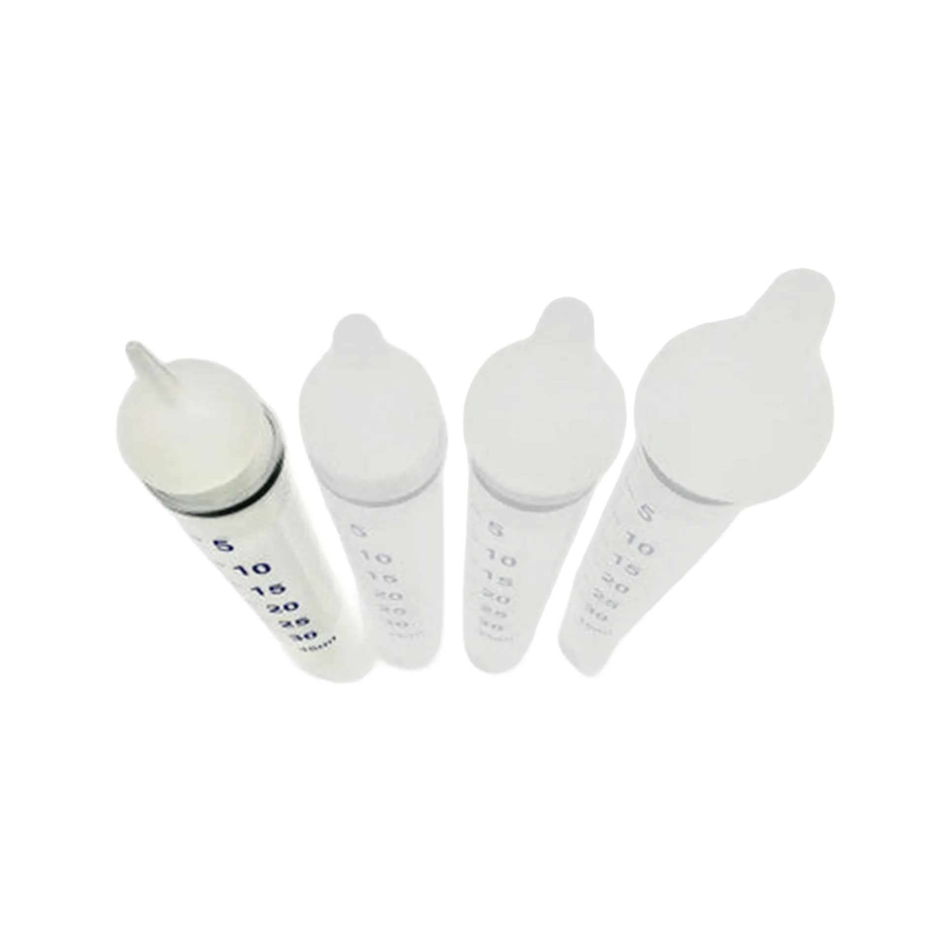 Puppywamer Latchons Syringe Nipple Feeders,"Four white feeding syringe nipples in assorted sizes"