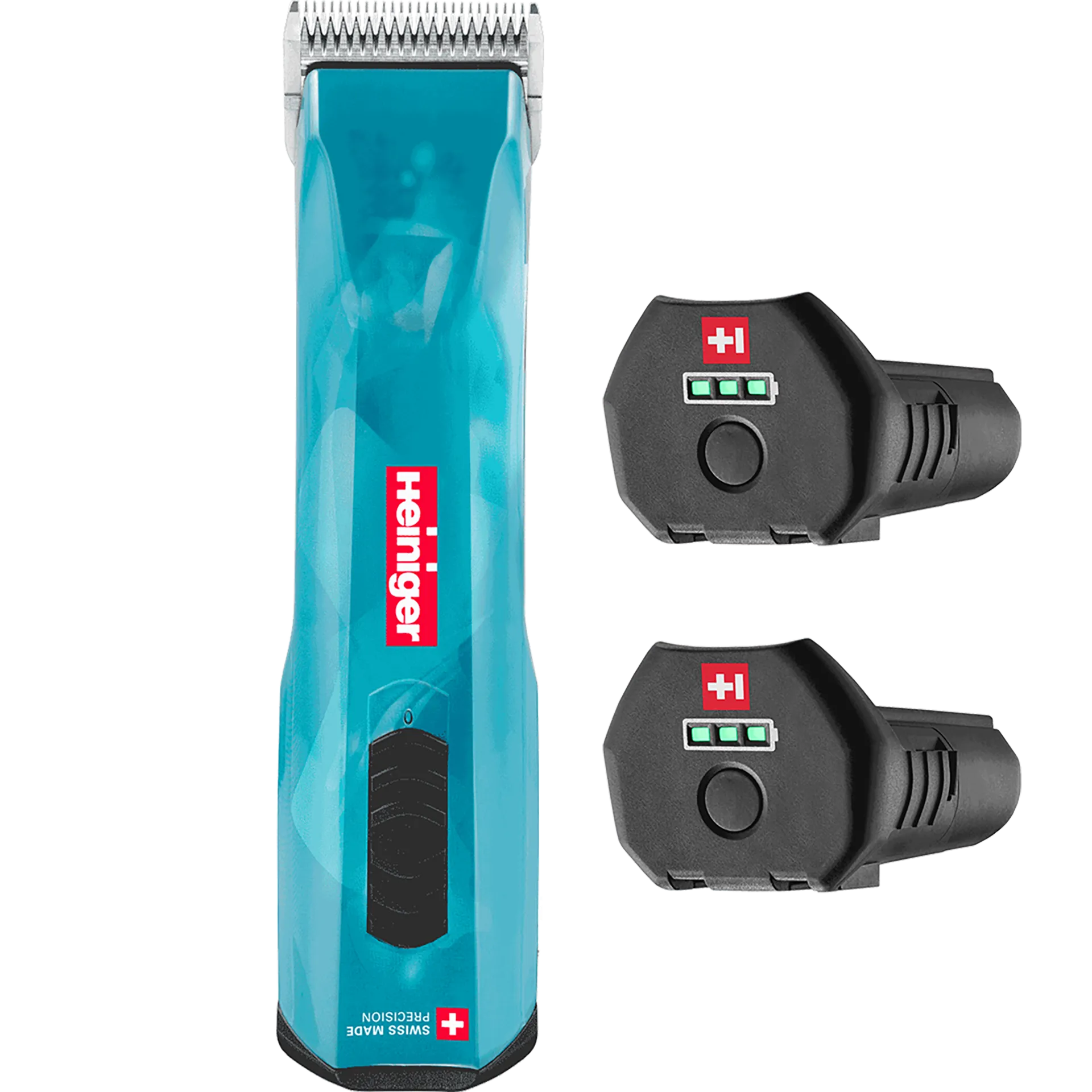 Opal Cordless Clipper and Free Blade,"Blue cordless clipper with two black battery packs"