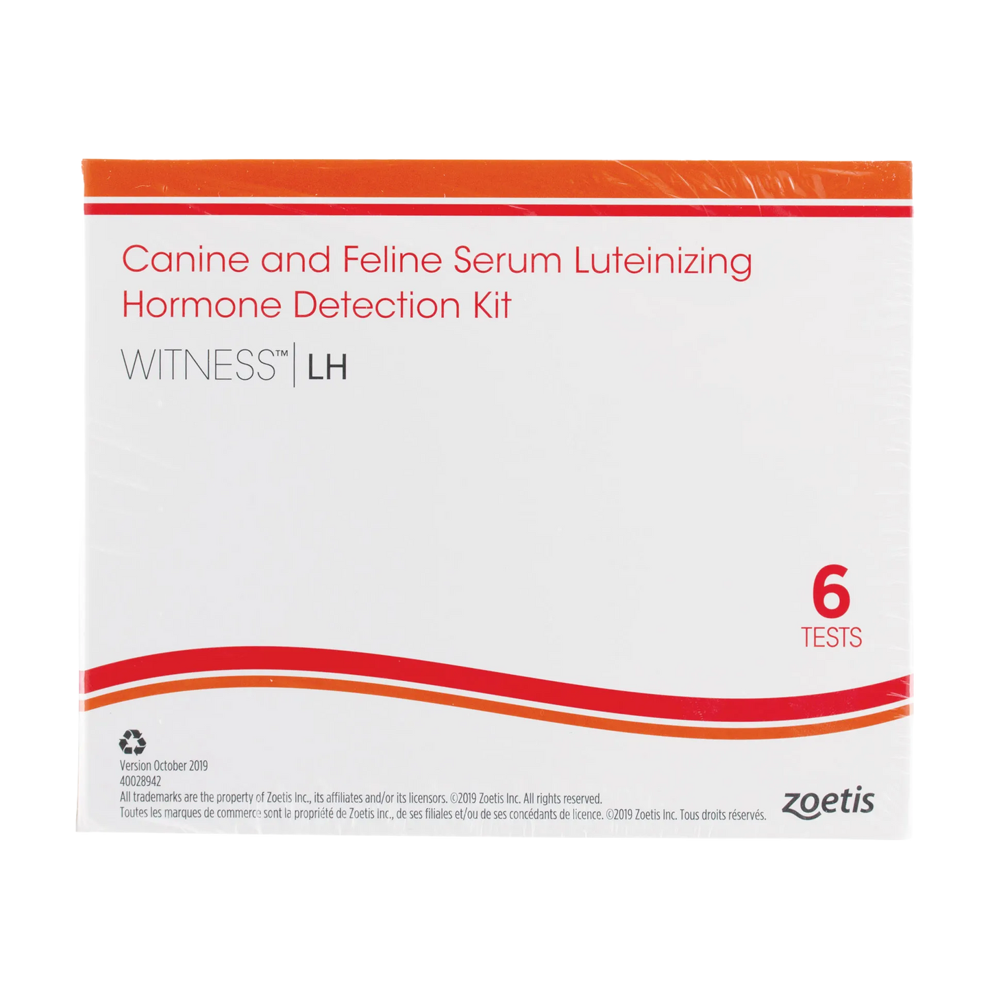 WITNESS™ LH Test Kit,"Front view of white test kit box with orange and red bands"