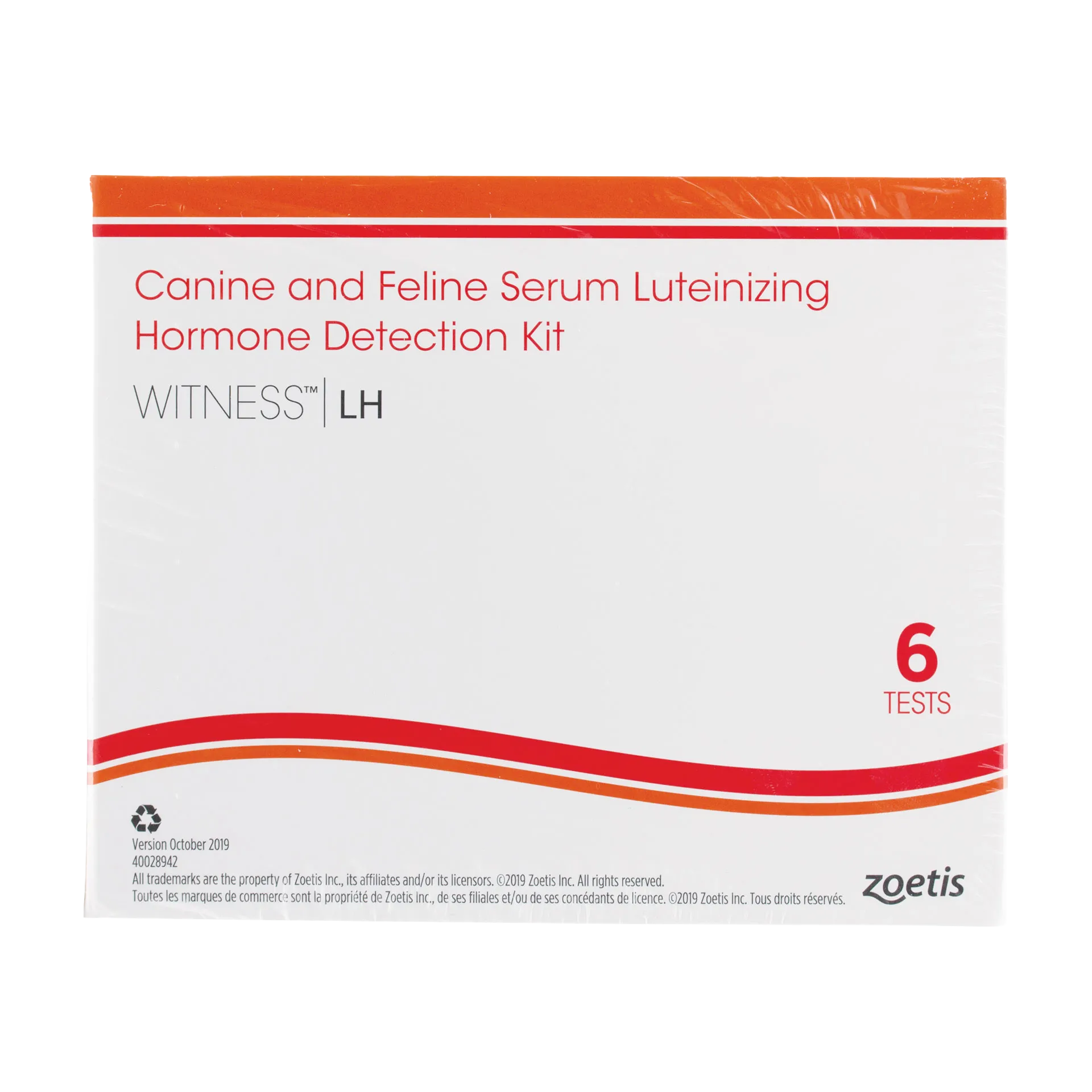 WITNESS™ LH Test Kit,"Front view of white test kit box with orange and red bands"