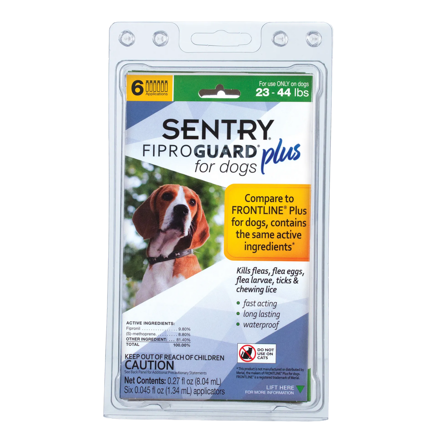 Sentry® Fiproguard® Plus for Dogs,"Front blister pack with dog image and six applicators"