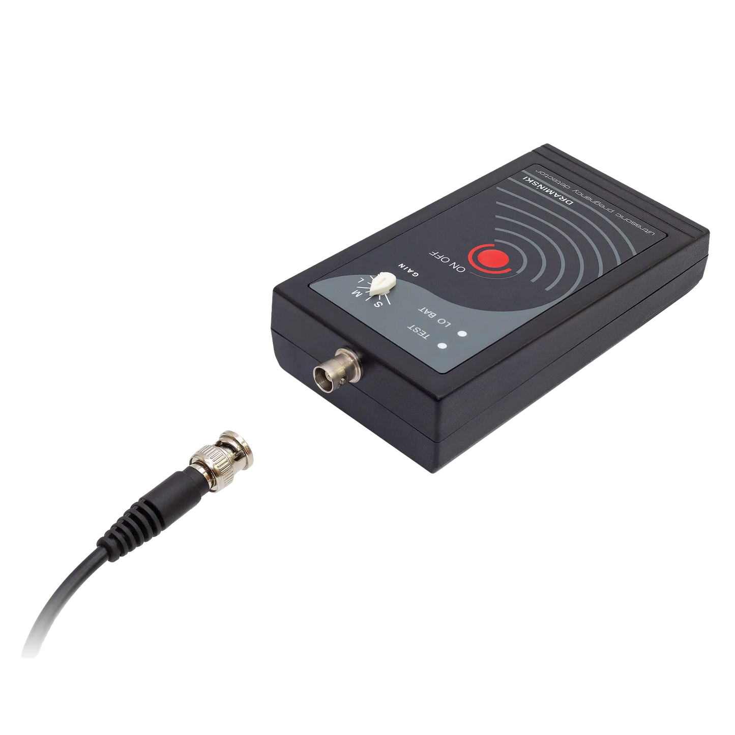 Draminski Dog Pregnancy Detector,"Black handheld detector with cable connector and control dial"