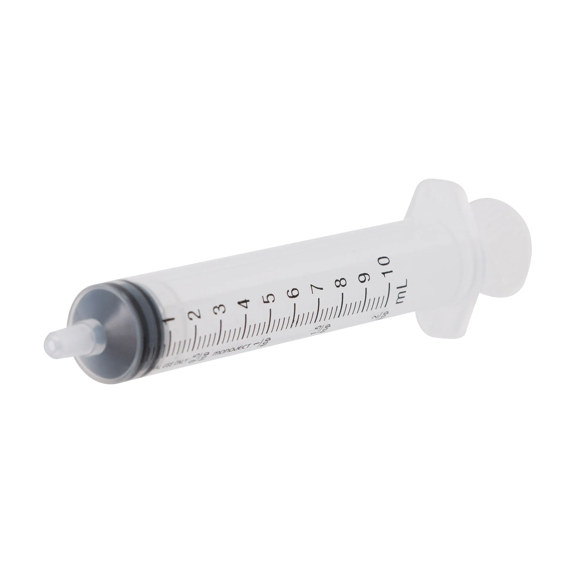 MonoJect™ 10cc Oral Syringe,"Clear oral syringe with black measurement markings"