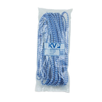 Poly Braided Leads,"Coiled blue and white braided lead in clear plastic bag"