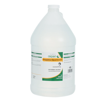 Propylene Glycol,"One-gallon white plastic bottle with screw cap and front label"
