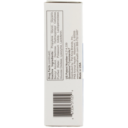 Zymox® Otic HC 1.0% Enzymatic Solution,"Side view of product box with ingredients panel and barcode"