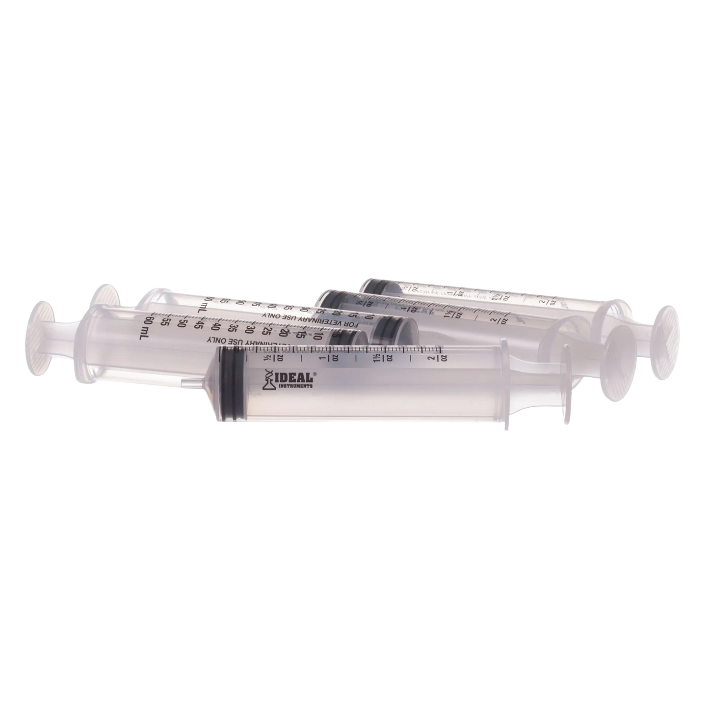 Large Syringes without Needles,"Five clear plastic syringes without needles"