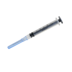 Deluxe Kitten Vaccination and Microchip Bundle,"Clear syringe with blue needle cap"