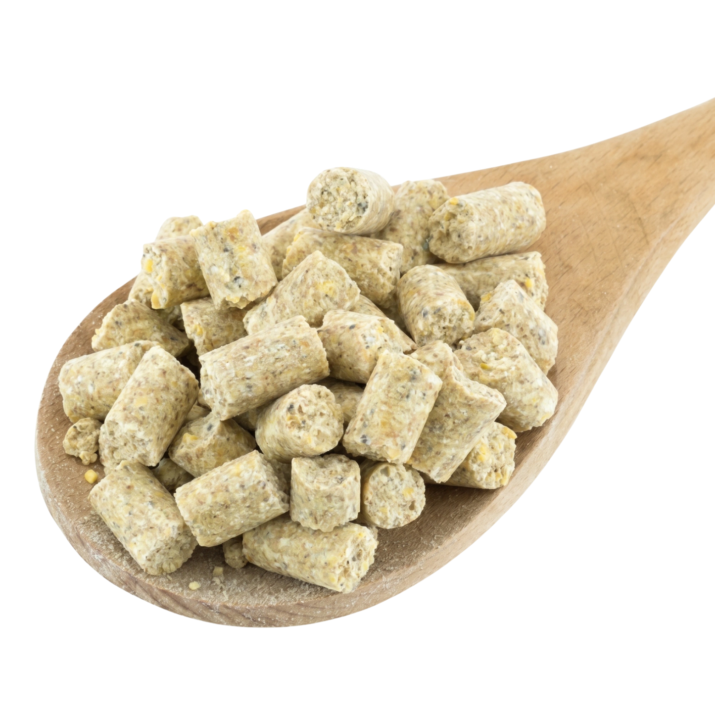 Lafeber Premium Daily Diet Bird Food,"Pellet bird food pieces in a wooden spoon"