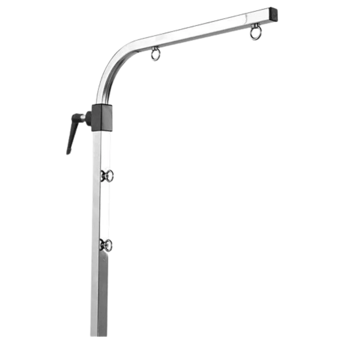"44"" Dog Grooming Drying Electric Table without Drawer with Caster by Waggz","Metal grooming arm with curved top bar and two hanging rings"