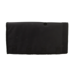 Neoprene AV Cover,"Black rectangular cover with circular opening and bottom tabs"