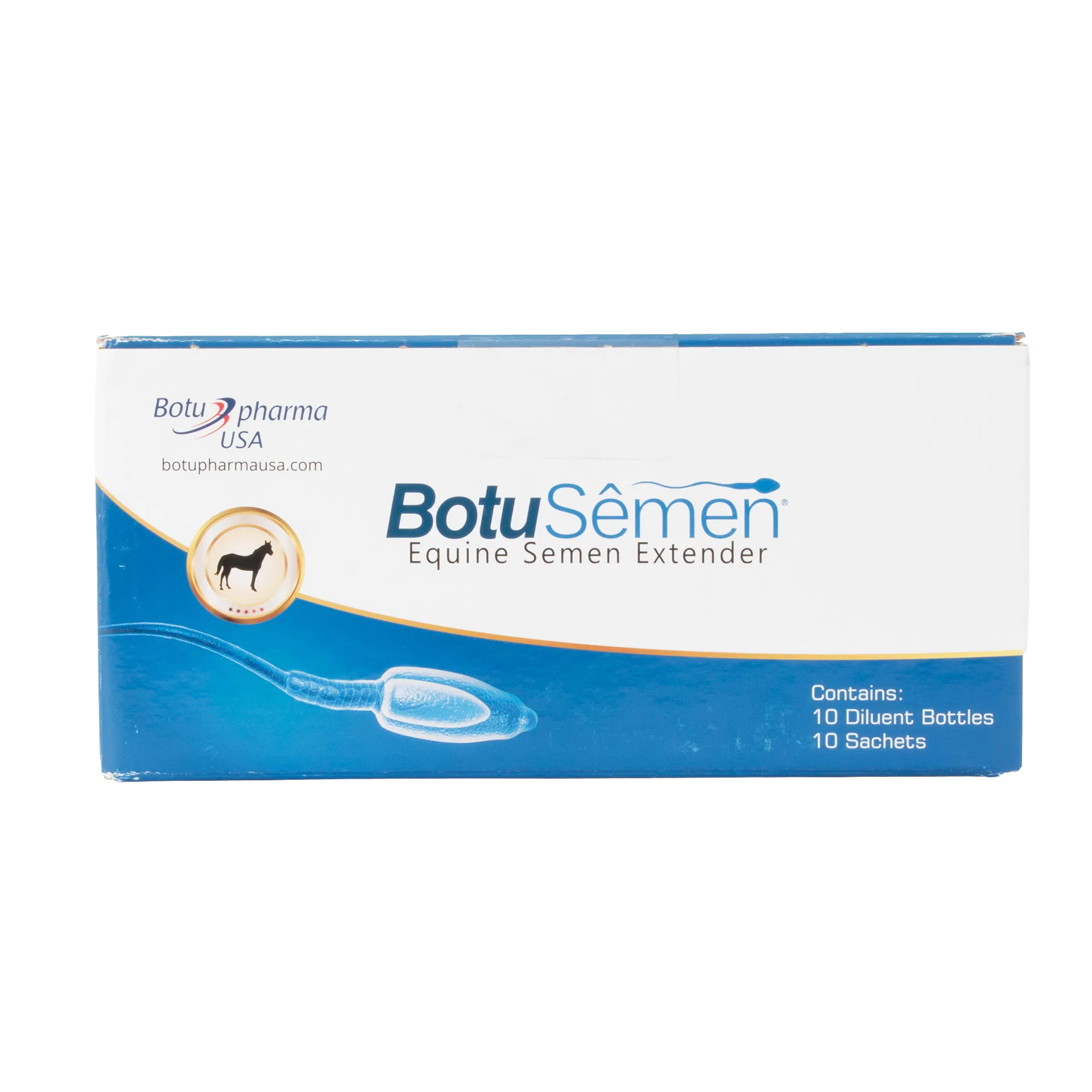 BotuSemen Standard,"Blue and white product box with horse emblem"