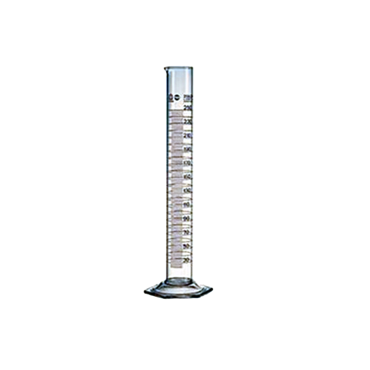 Graduated Glass Cylinder,"Clear glass graduated cylinder with wide base"