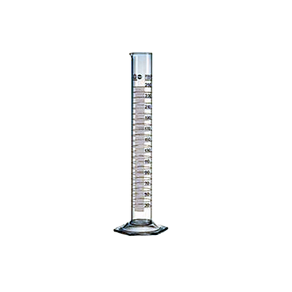 Graduated Glass Cylinder,"Clear glass graduated cylinder with wide base"